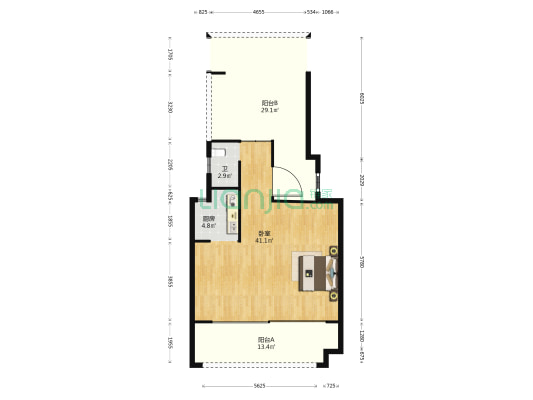 紫境府 1室0厅1卫 82平方