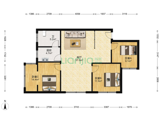 石油小区 3室1厅1卫 99平方