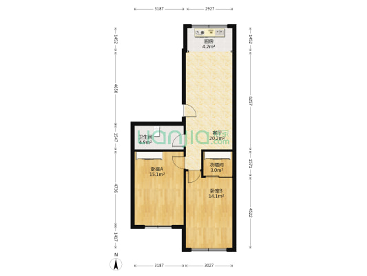 沙河口区红旗东路 2室1厅1卫 81平方
