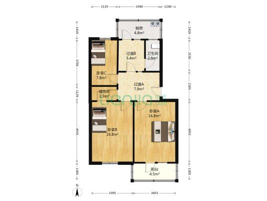 铁匠巷社区 3室0厅1卫 82平方