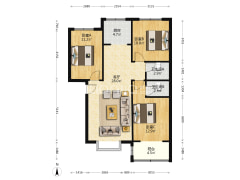 南北通透，正规三居室，毛坯房...-涿州翔天万和城户型图