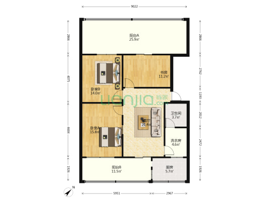 长江西一横街 3室1厅1卫 110平方