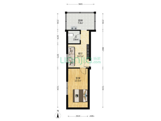 地德里小区(抚兴街) 1室1厅1卫 41平方