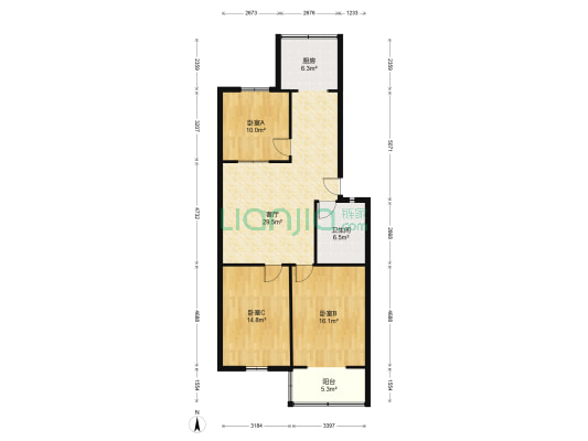 文华苑B区 3室1厅1卫 202平方