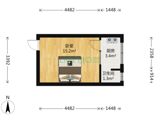 花溪大道北段510号 1室0厅1卫 28平方