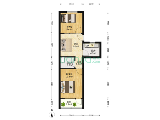 金口一路 2室1厅1卫 51平方