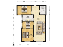 鸿坤高铁新干线，南北双通透C3户型三居室-涿州高铁新干线户型图