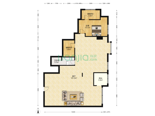 建设街 1室1厅1卫 174平方