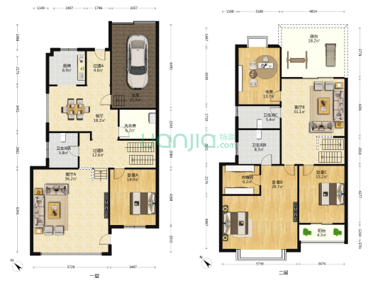 东风阳光城湖景苑 4室3厅3卫 275平方