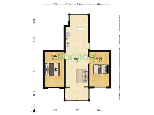 东一胡同 2室1厅0卫 65平方