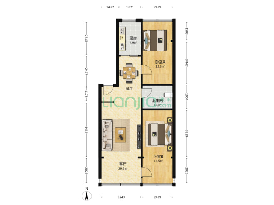 五交化小区 2室1厅1卫 81平方