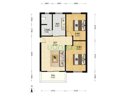 安徽水电学院教师公寓 2室1厅1卫 78平方