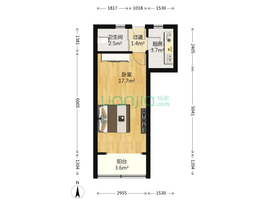 石岚三村 1室0厅1卫 38平方