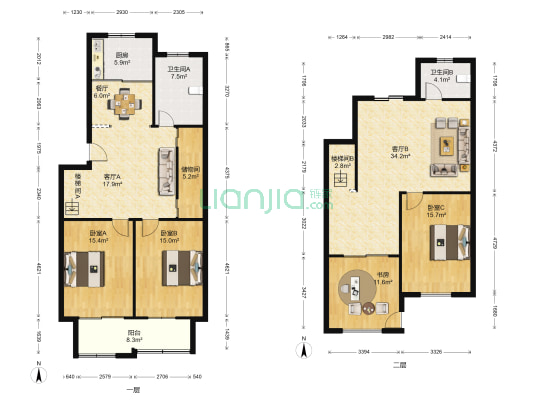 阳光花苑(如皋市) 4室3厅2卫 157平方