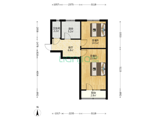 迎春里(南开区) 2室1厅1卫 57平方