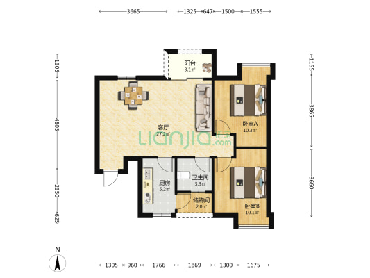 天净沙▪紫宸 2室1厅1卫 79平方