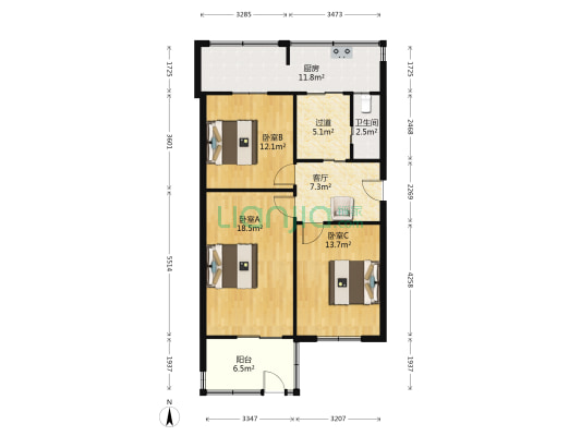 省交通厅 3室1厅1卫 81平方