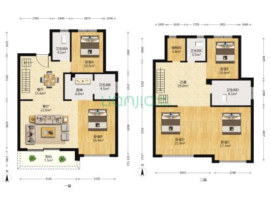 德信乐清府 5室2厅4卫 169平方