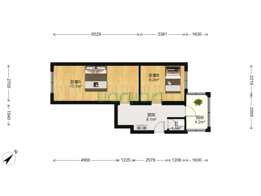 大保定街 2室0厅1卫 49平方