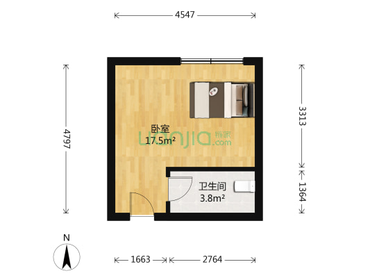 北市家园 1室0厅1卫 49平方