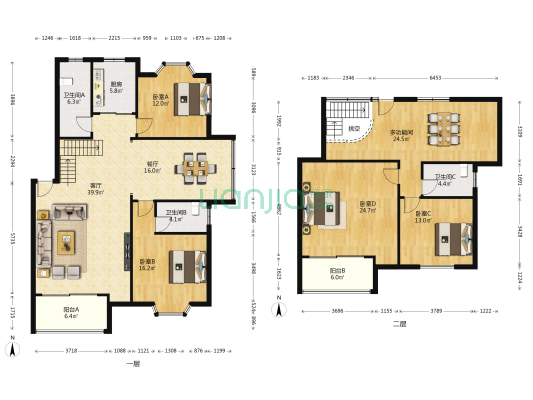 华馨苑(公寓) 5室2厅3卫 211平方