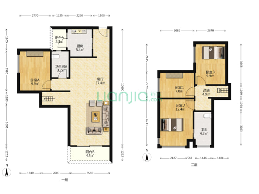 阳光城佛山半岛 4室1厅2卫 116平方