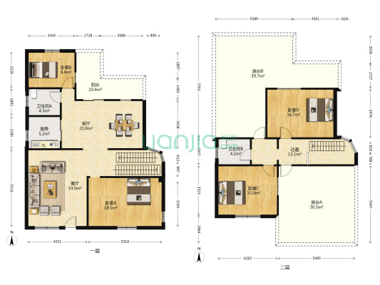 莲花别墅 4室2厅2卫 169平方