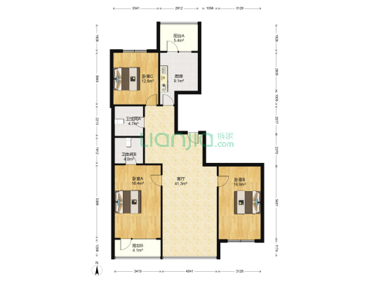 益恒园 3室1厅2卫 171平方