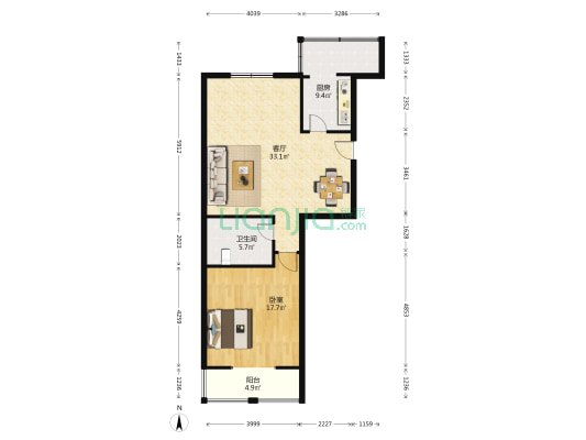 滨海人家 1室1厅1卫 93平方
