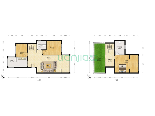 东润风景B区 2室1厅2卫 123平方