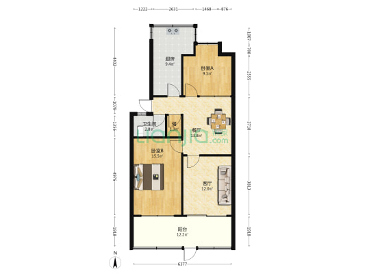 罗南街28号院 2室2厅1卫 79平方