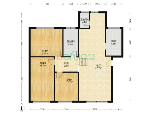 金阳小区 3室1厅2卫 138平方