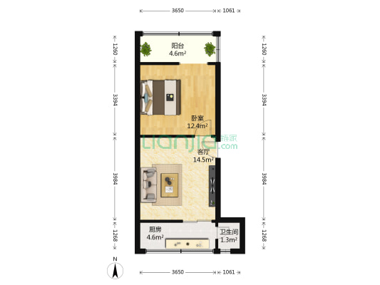 武侯祠东街8号 1室1厅1卫 50平方