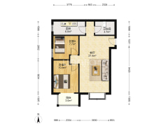 华阳西路双塔片区的电梯房，中间楼层精装两居-涿州联合一号院户型图
