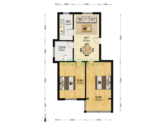 湾泾港小区 2室1厅1卫 71平方