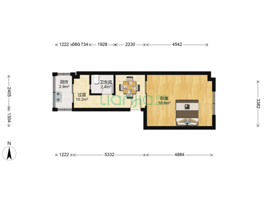 什德小区 1室0厅1卫 44平方