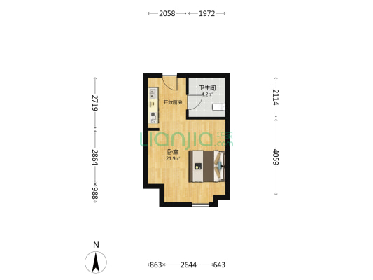 津门少年强 1室0厅1卫 52平方
