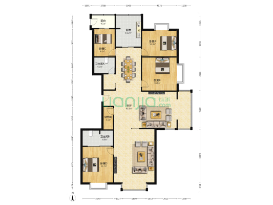 中科院寒旱所科苑小区（南昌路） 4室1厅2卫 234平方