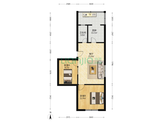 西固防疫站家属院 2室1厅1卫 60平方