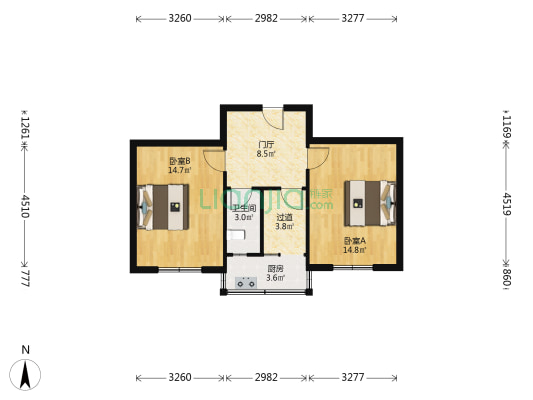 东明路北130号 2室0厅1卫 59平方
