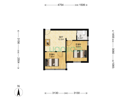 树园 2室1厅1卫 47平方