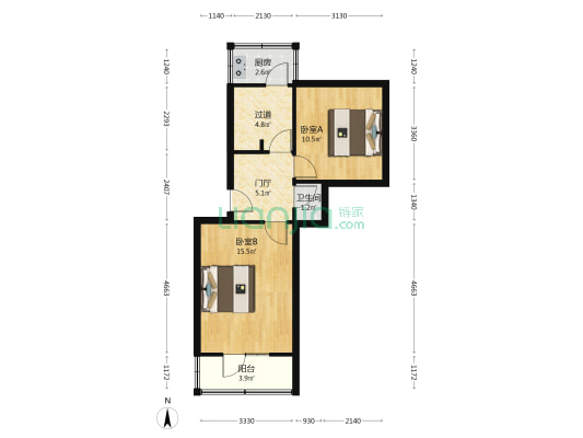 西影社区 2室0厅1卫 55平方