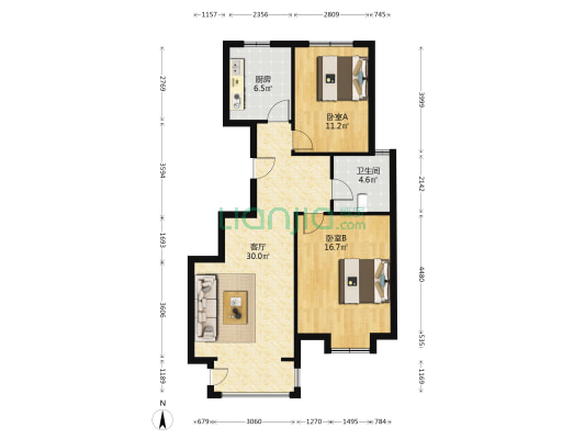 兰馨家园 2室1厅1卫 98平方