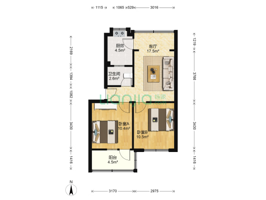 石人正街27号 2室1厅1卫 59平方