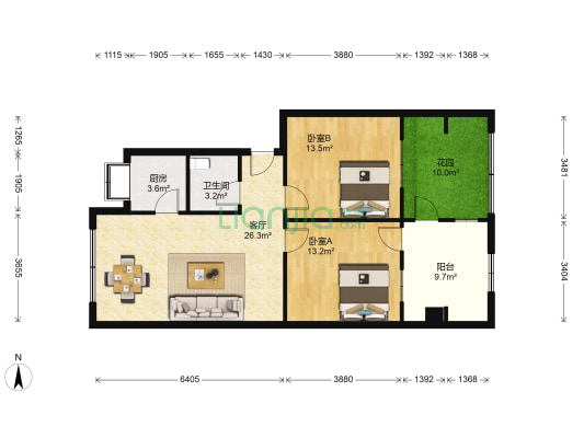 铁路家属院 2室1厅1卫 83平方