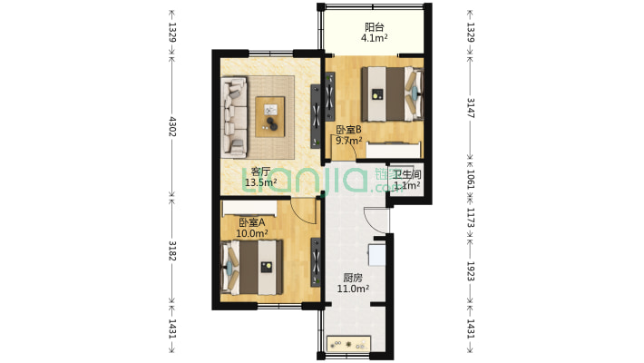 建设路91号院二手房实景图