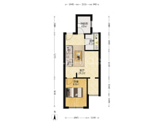 70年大产权，南向正规一居室，采光好视野好-涿州鹏渤新加坡花园户型图