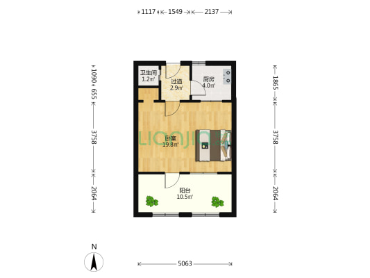 利农庄路4号 1室0厅1卫 48平方