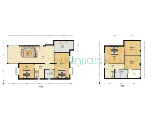 北庭阳光 3室1厅2卫 166平方