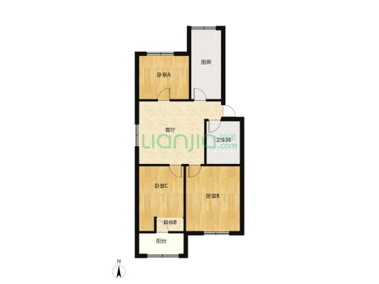 邯钢罗三生活区，非顶层，业主急售，看房方便-户型图
